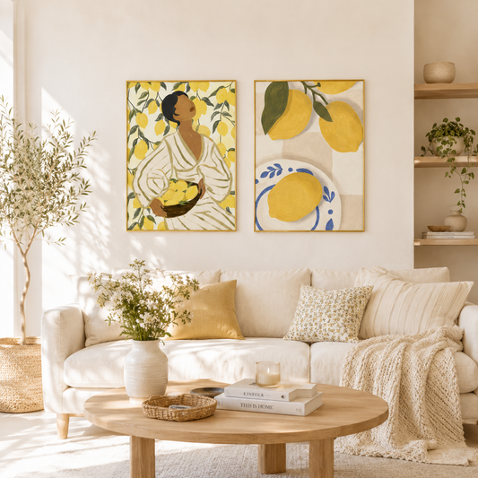 Mediterranean Lemons Poster – Coastal Kitchen Wall Art