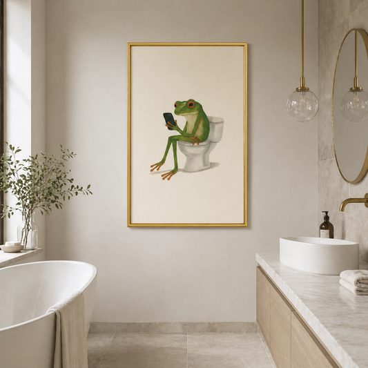 Toilet Break – Funny Frog Poster