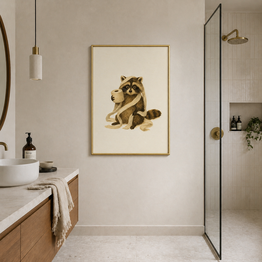 Emergency Roll – Funny Raccoon Poster
