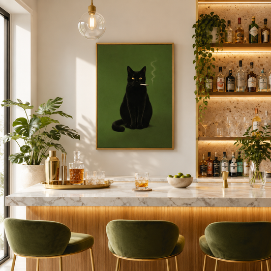 Smoke & Shadows – Black Cat Wall Art
