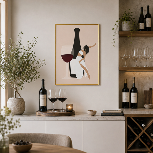 Wine Muse Poster – Elegant Minimalist Wine Wall Art