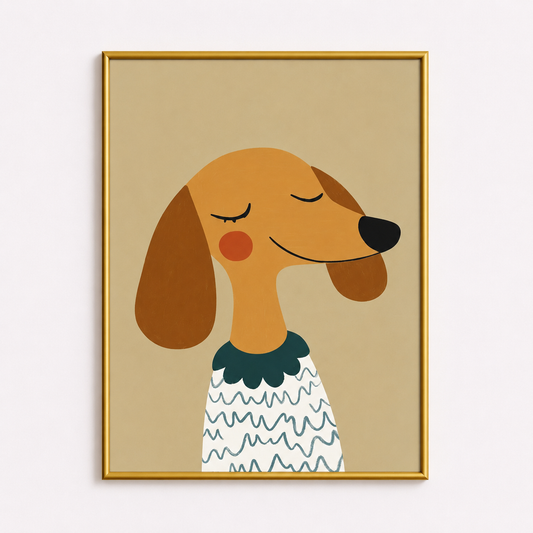 Sweet Sausage Dog Poster – Scandinavian Nursery Wall Art