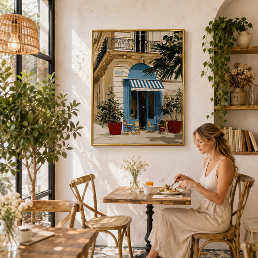 Corner of Provence Poster – European Café Wall Art