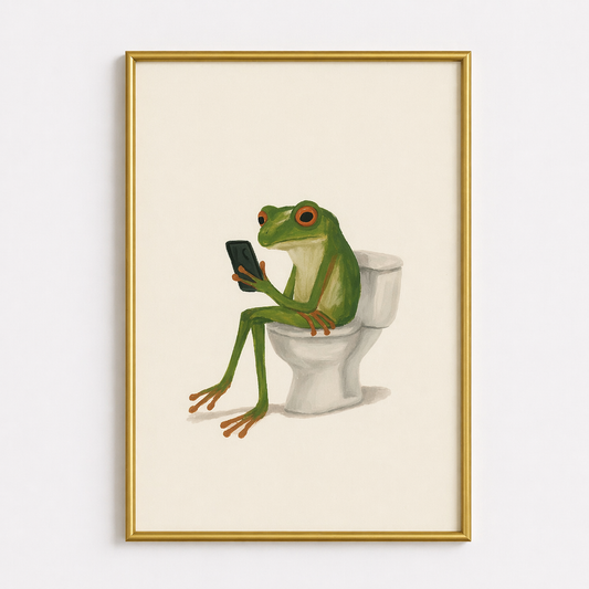 Toilet Break – Funny Frog Poster