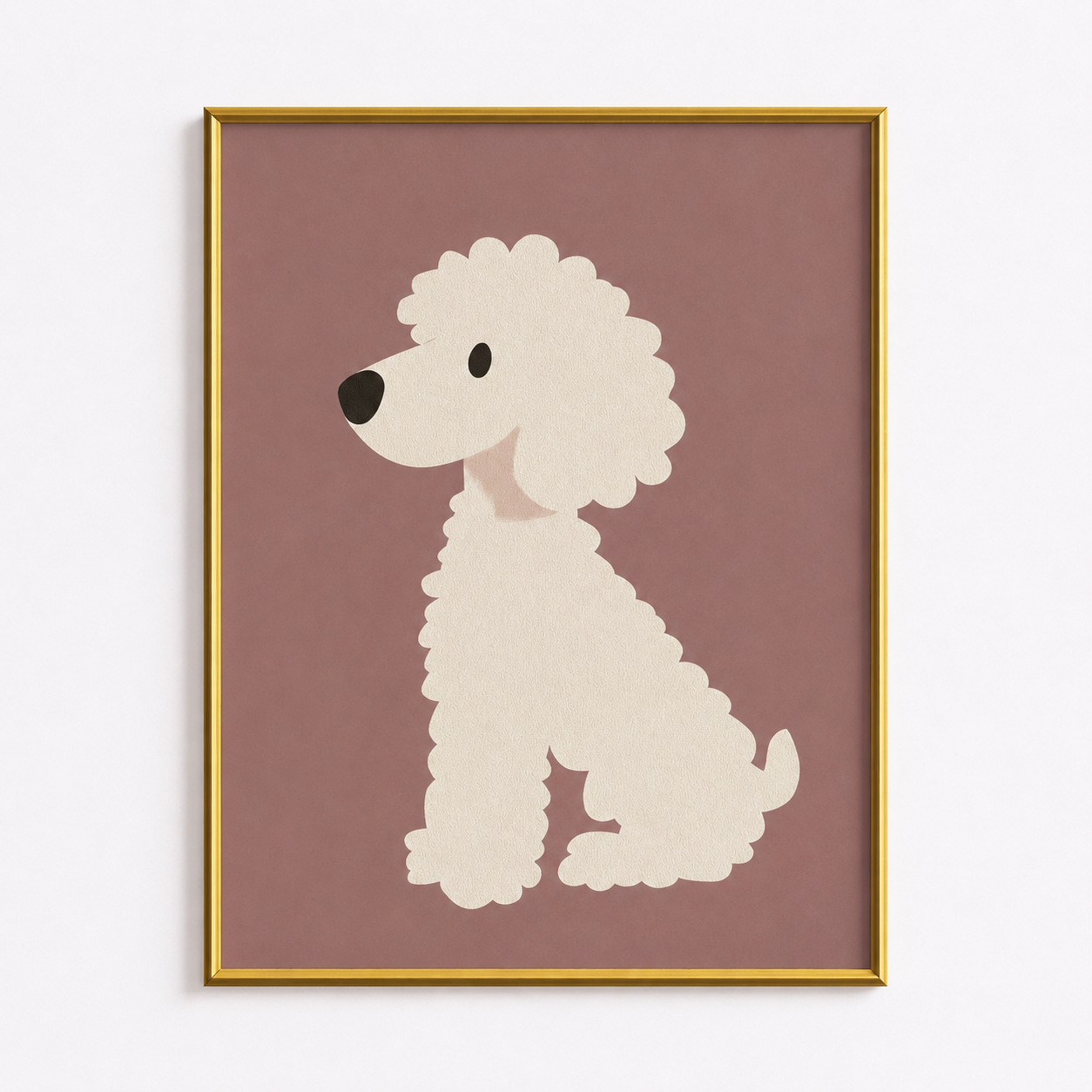 Fluffy Poodle Poster – Minimal Dog Kids Wall Art