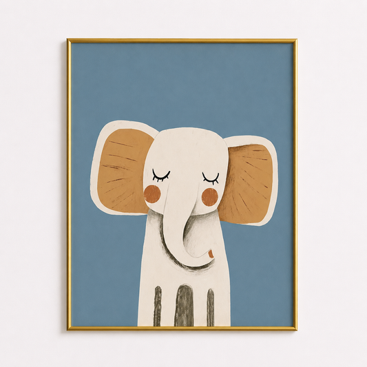 Dreamy Elephant Poster – Minimal Nursery Wall Art
