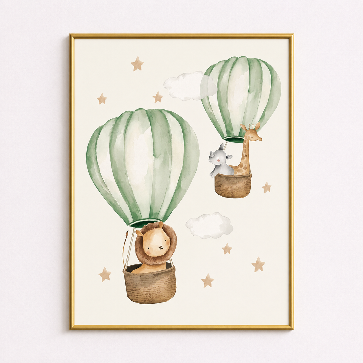 Adventure Balloon Safari Poster – Nursery Wall Art
