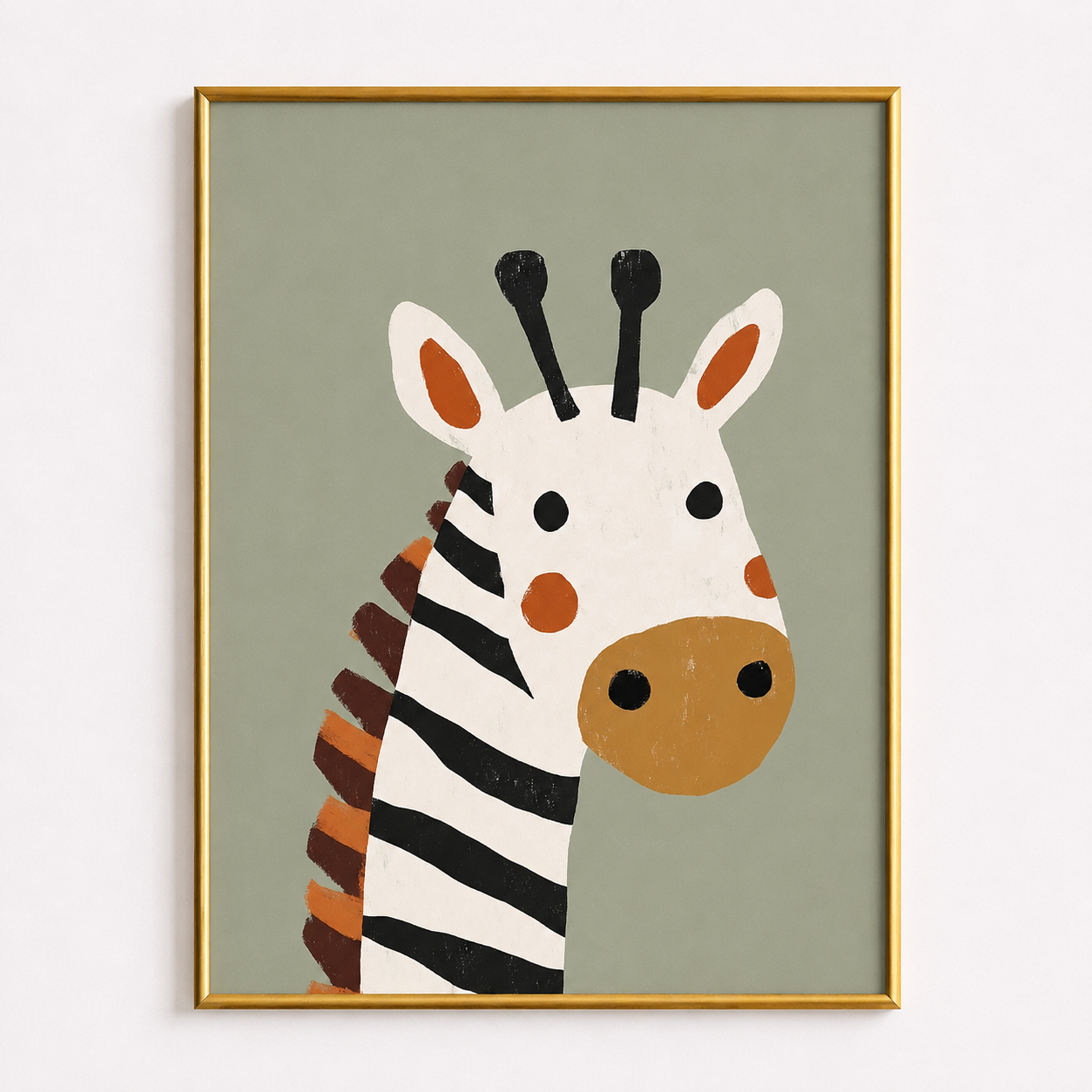 Sweet Zebra Poster – Safari Nursery Wall Art