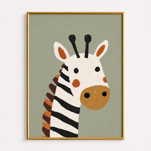 Sweet Zebra Poster – Safari Nursery Wall Art