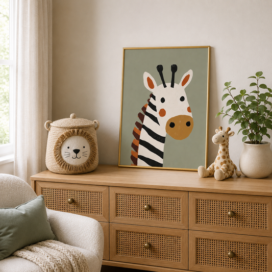 Sweet Zebra Poster – Safari Nursery Wall Art
