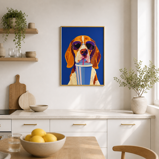 Cool Drink Dog Poster – Summer Vibes Wall Art