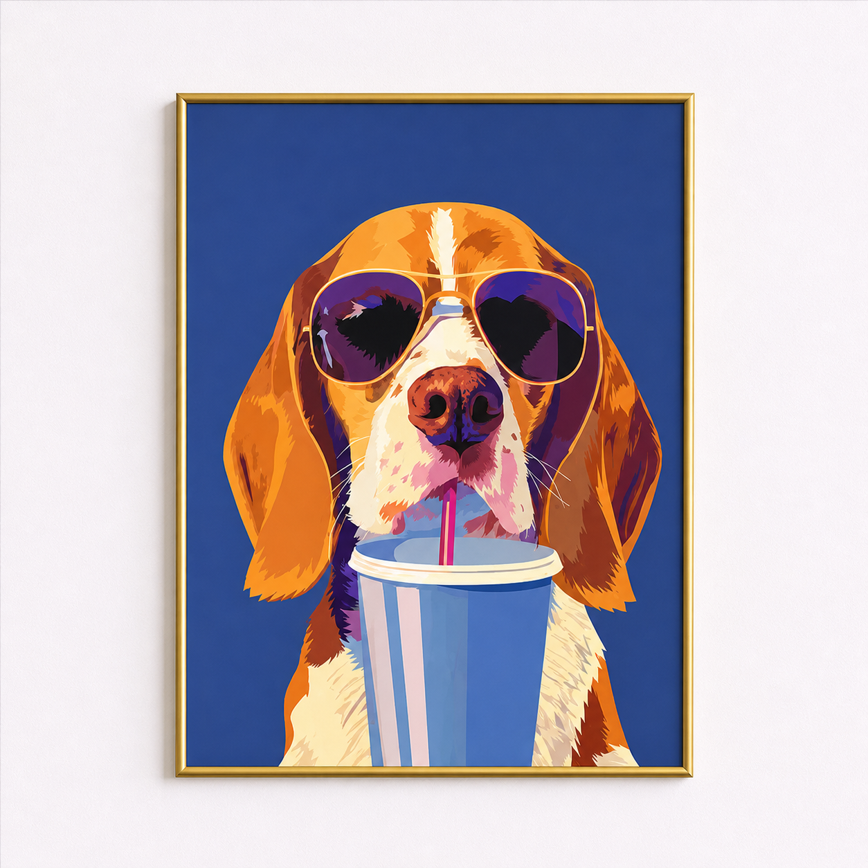 Cool Drink Dog Poster – Summer Vibes Wall Art