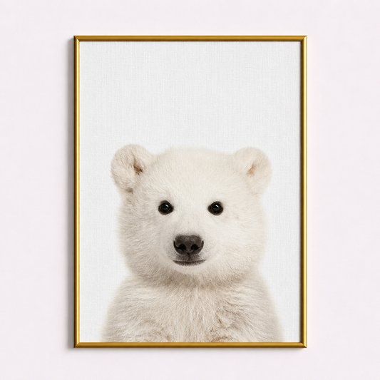 Little Polar Bear Poster – Minimalist Baby Animal Wall Art