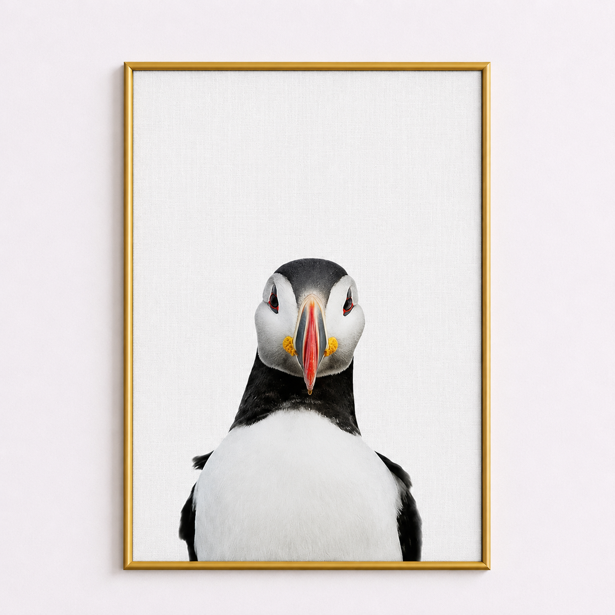 Minimalist Puffin Poster – Scandinavian Coastal Bird Wall Art