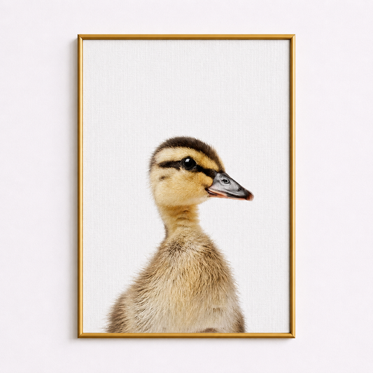 Little Duckling Poster – Minimalist Nursery Animal Wall Art