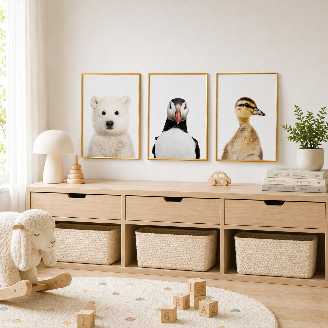 Little Polar Bear Poster – Minimalist Baby Animal Wall Art