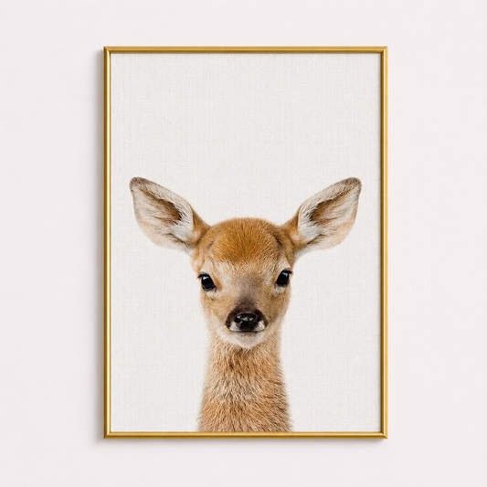 Baby Deer Poster – Minimalist Woodland Nursery Wall Art