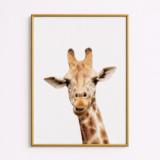 Baby Giraffe Poster – Minimalist Safari Nursery Wall Art