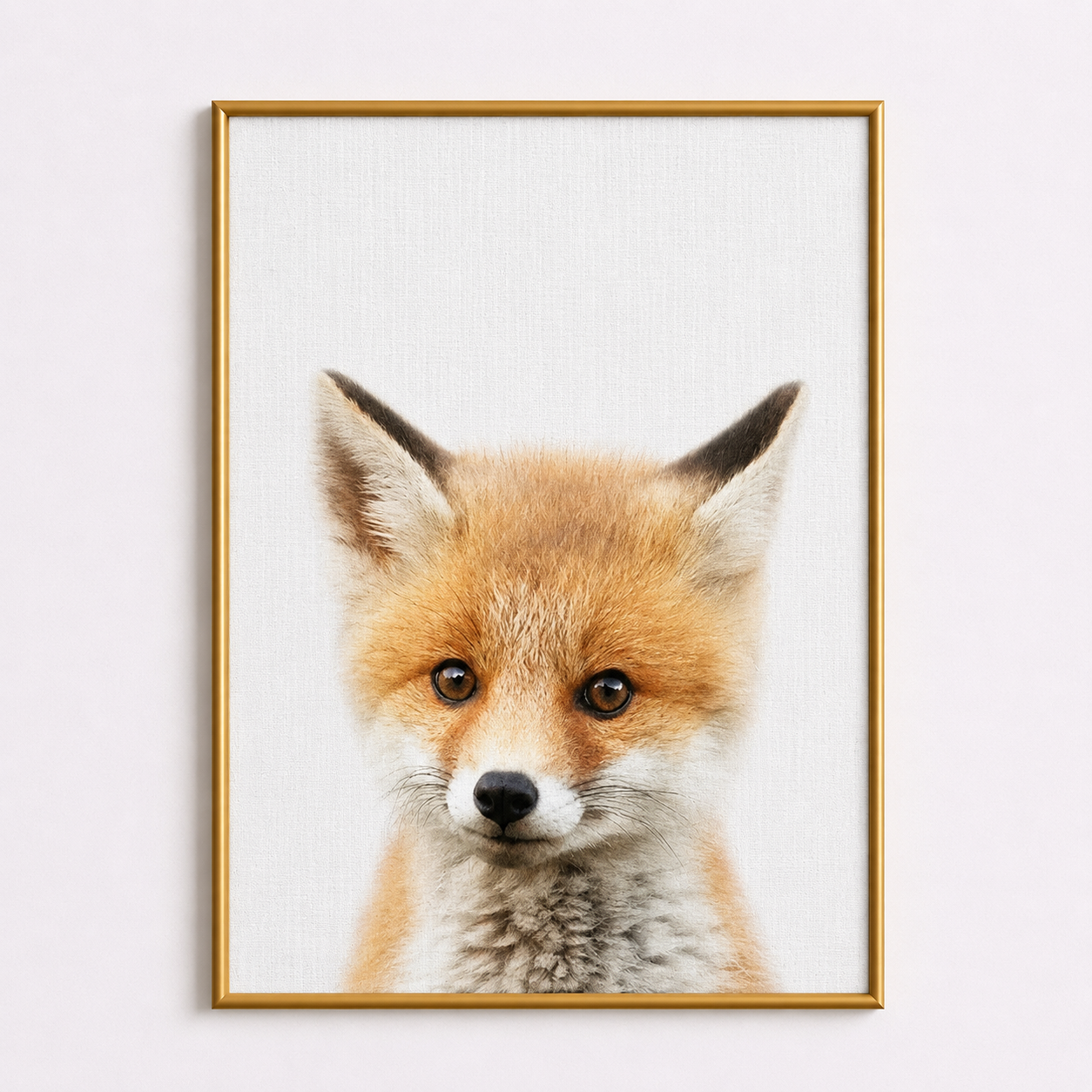 Baby Fox Poster – Minimalist Woodland Nursery Wall Art