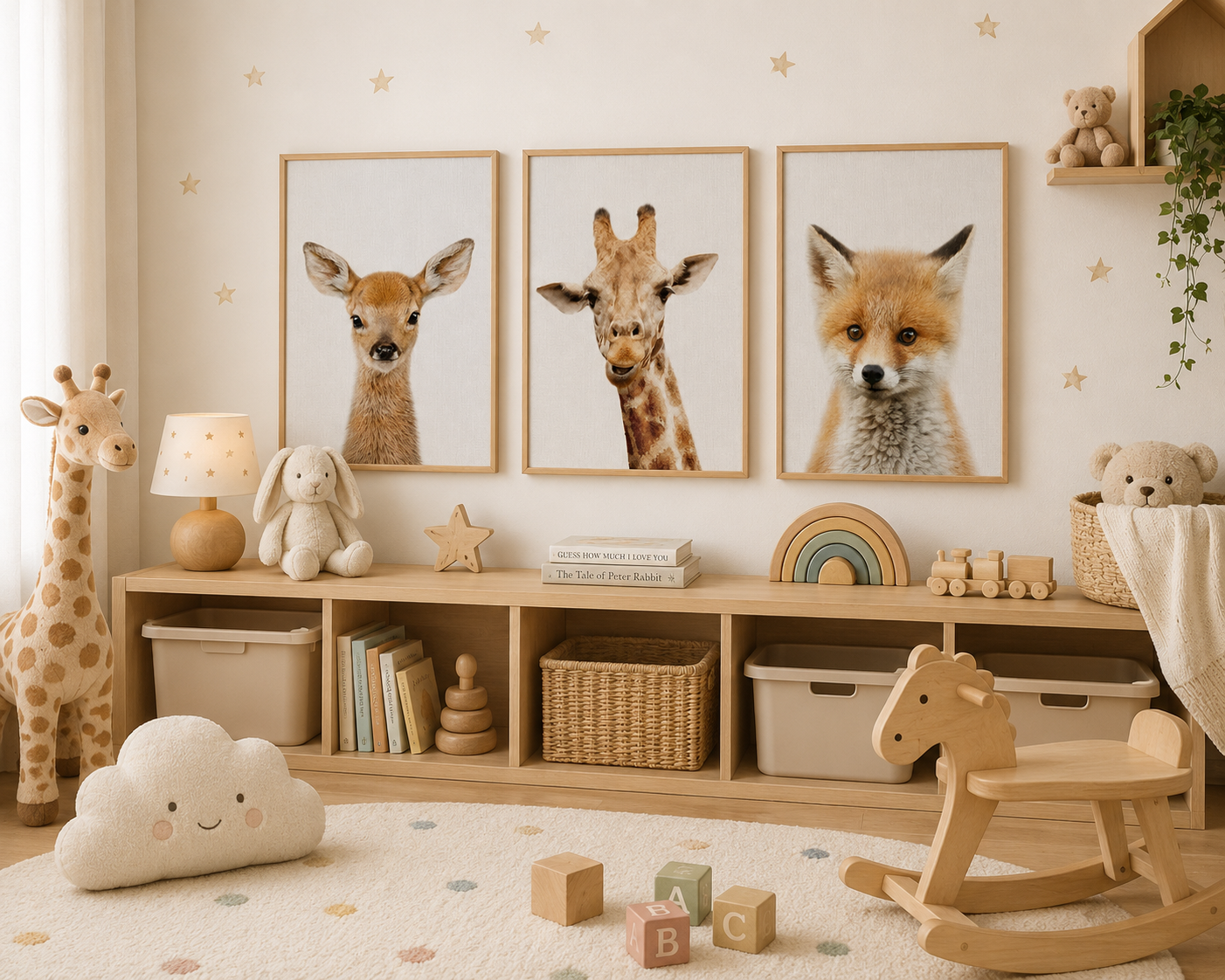 Baby Deer Poster – Minimalist Woodland Nursery Wall Art