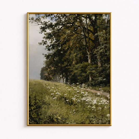 Woodland Meadow Path Poster – Tranquil Nature Landscape Wall Art
