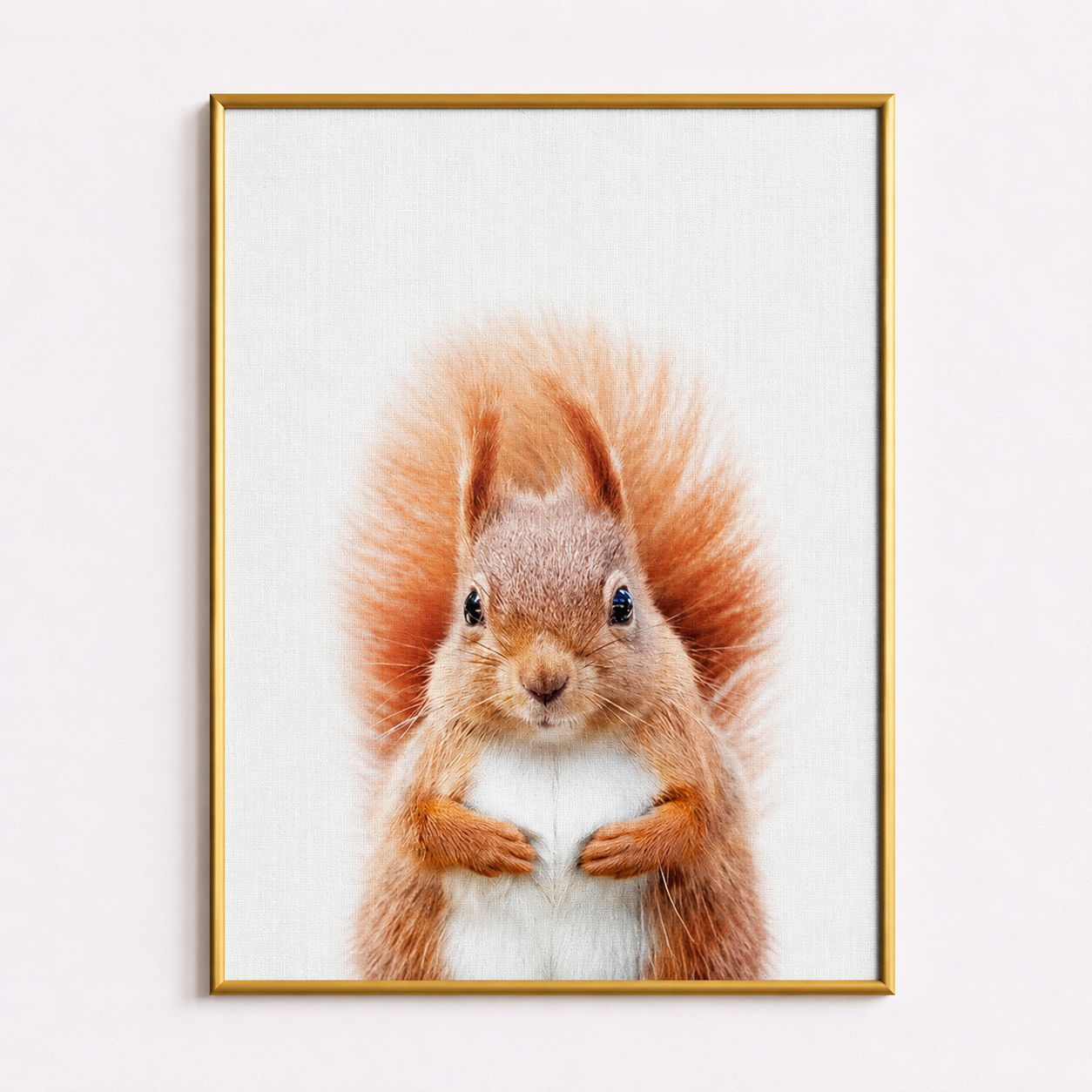 Cute Squirrel Poster – Minimalist Woodland Nursery Wall Art