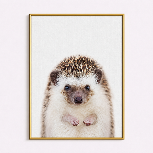 Cute Hedgehog Poster – Minimalist Woodland Nursery Wall Art