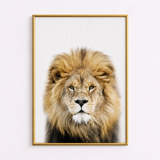 Majestic Lion Poster – Minimalist Safari Wall Art