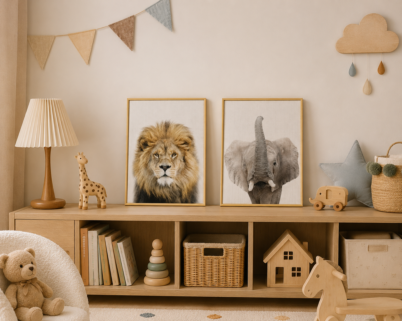 Majestic Lion Poster – Minimalist Safari Wall Art
