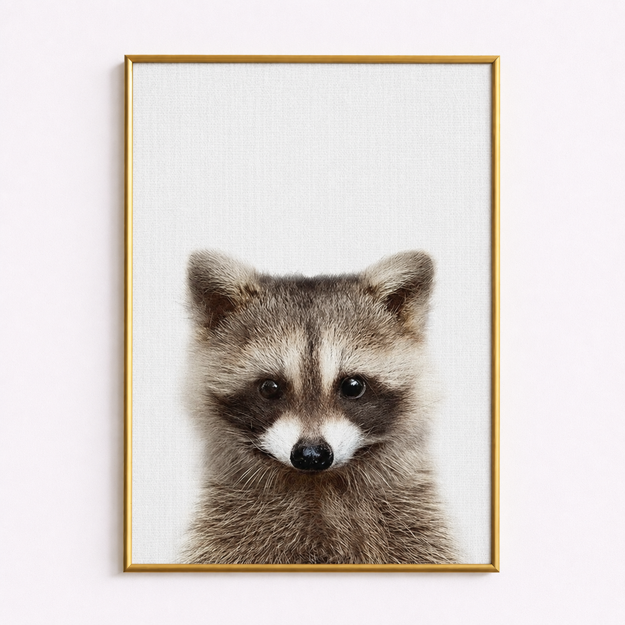 Little Raccoon Poster – Minimalist Woodland Animal Wall Art