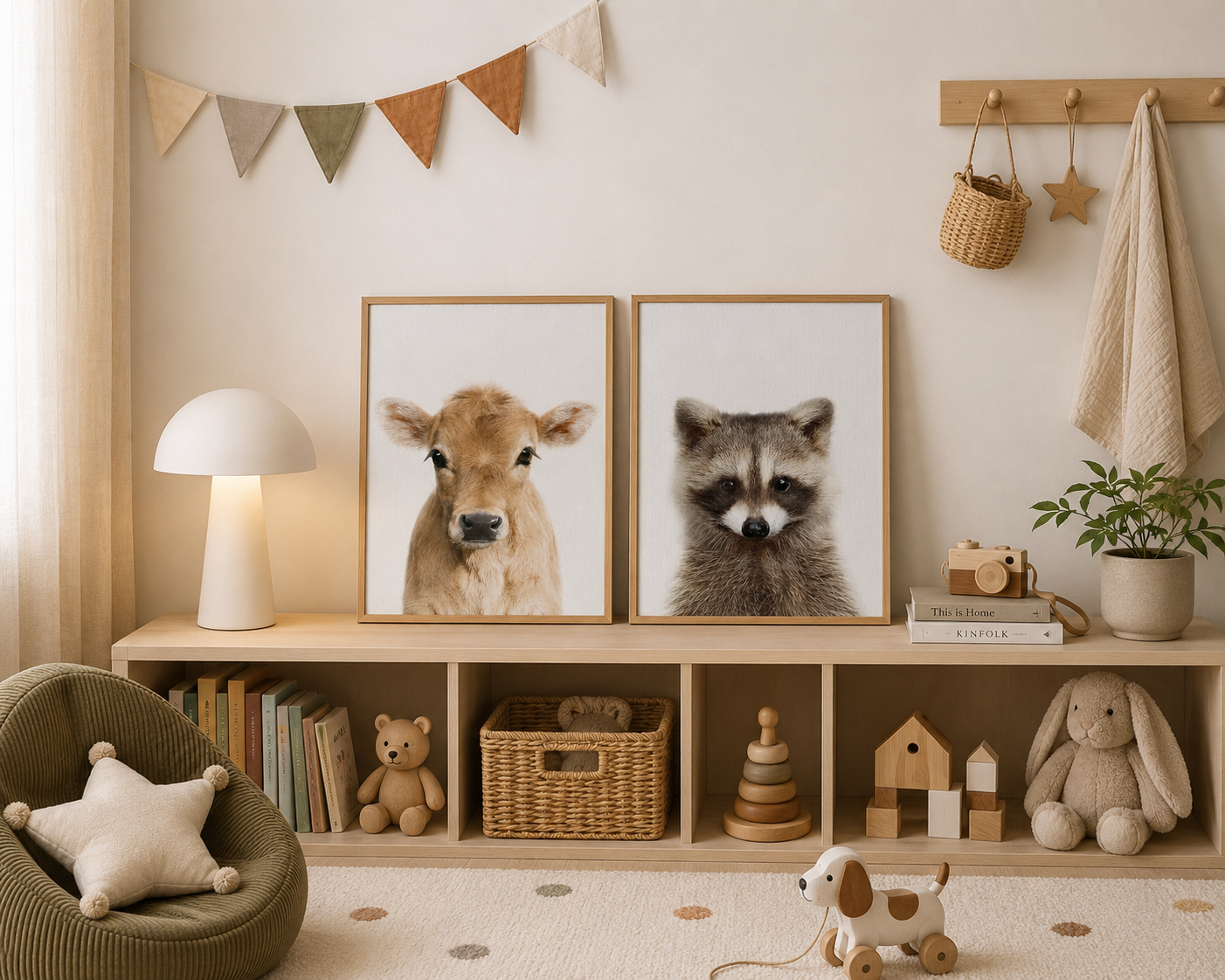 Gentle Calf Poster – Minimalist Farm Animal Wall Art
