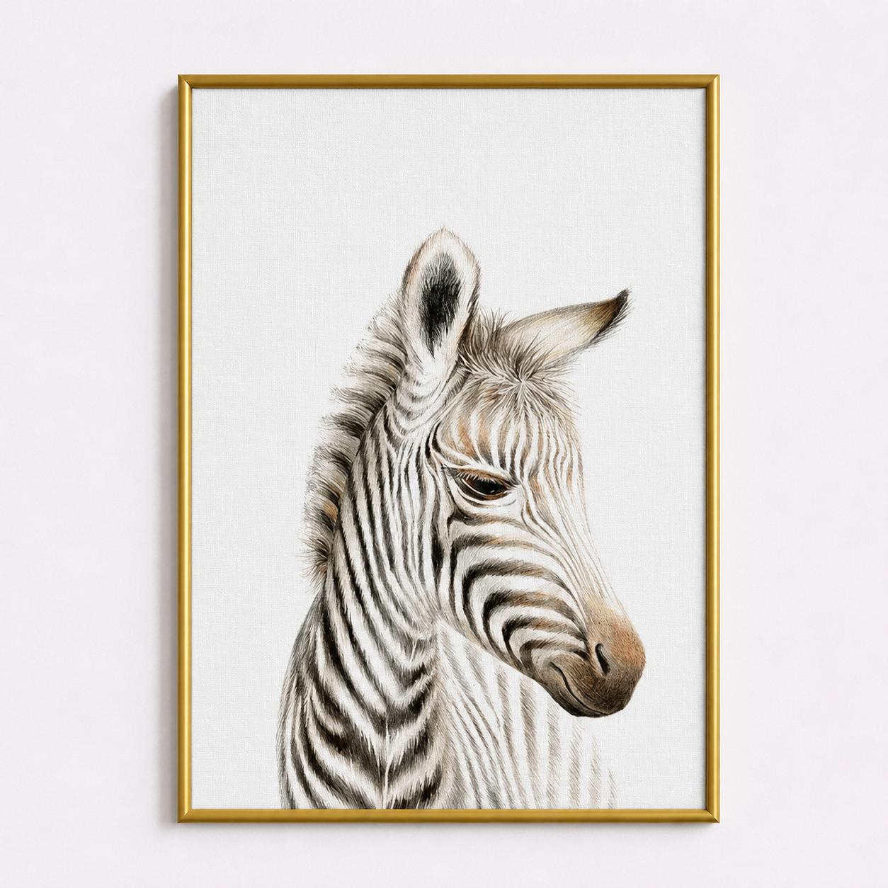 Baby Zebra Poster – Minimalist Safari Nursery Wall Art