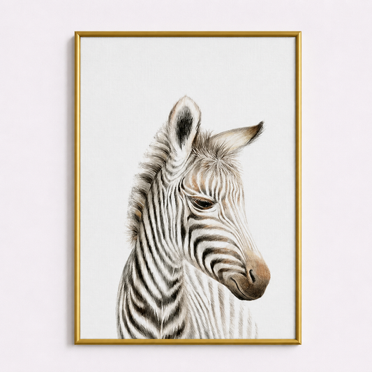 Baby Zebra Poster – Minimalist Safari Nursery Wall Art