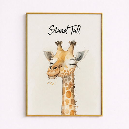 Stand Tall Giraffe Poster – Nursery Wall Art