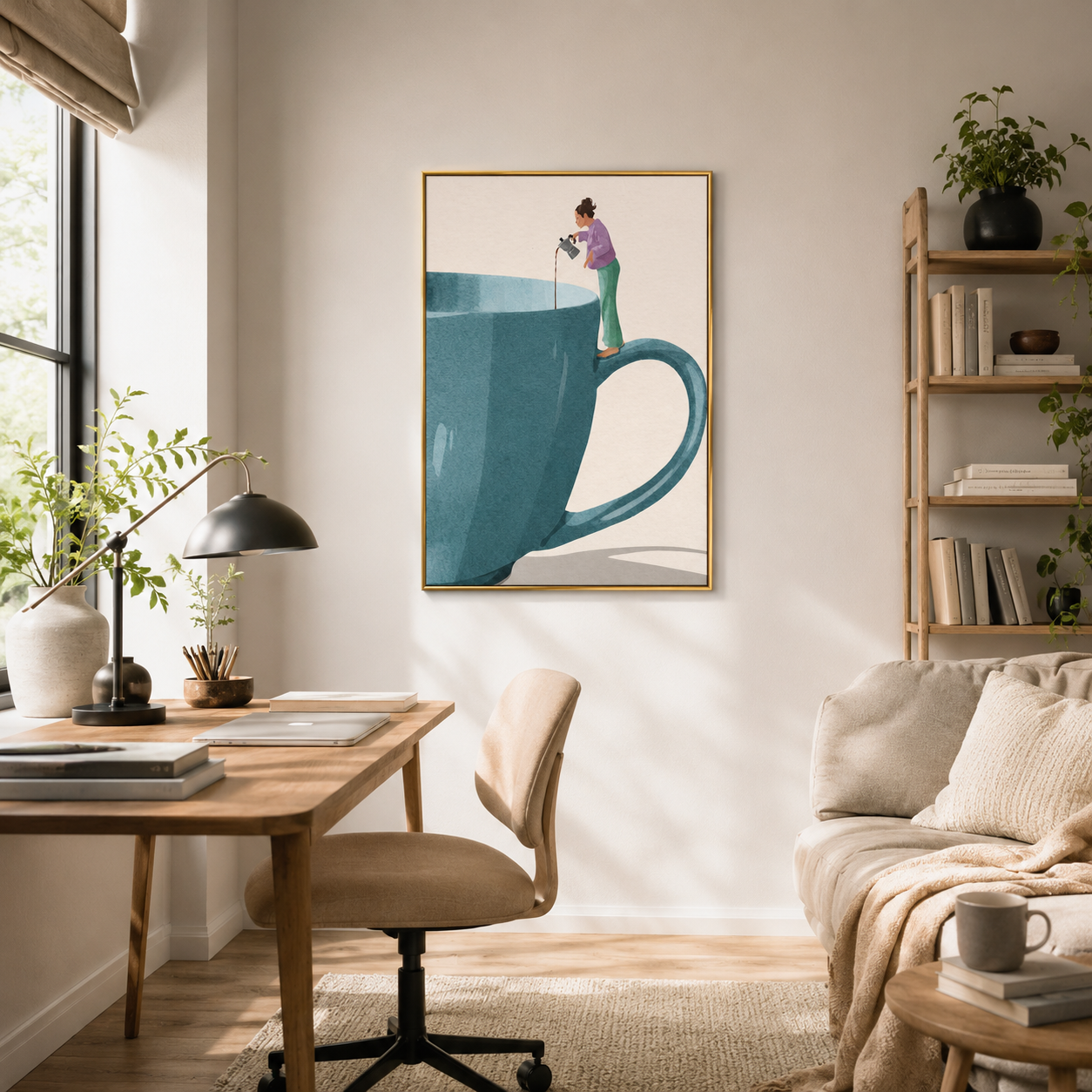 Pour Over Thoughts Poster – Minimalist Coffee Art Print