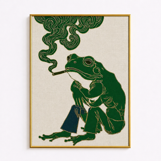 Emerald Solitude – Surreal Frog Wall Art