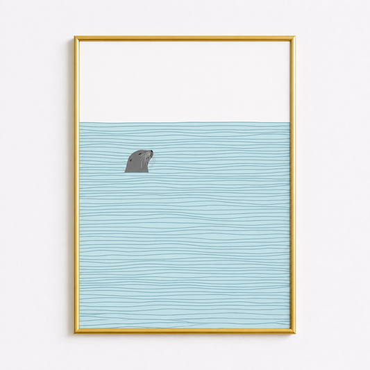 Quiet Waters – Minimal Ocean Wall Art Poster