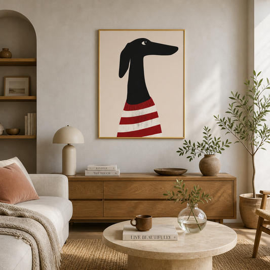 Minimal Dachshund Poster – Modern Scandinavian Dog Wall Art