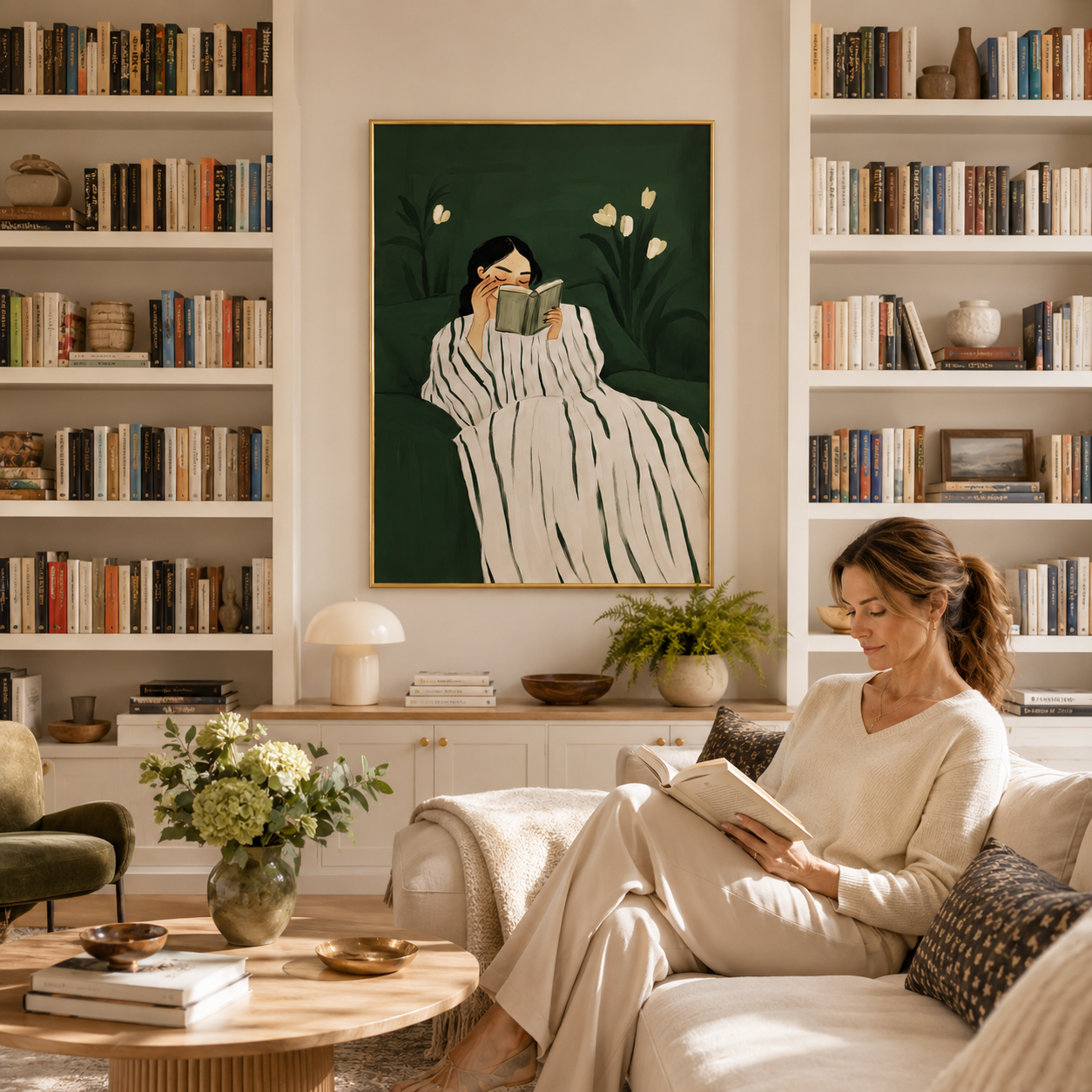 Evening Chapters Poster – Cozy Reading Wall Art