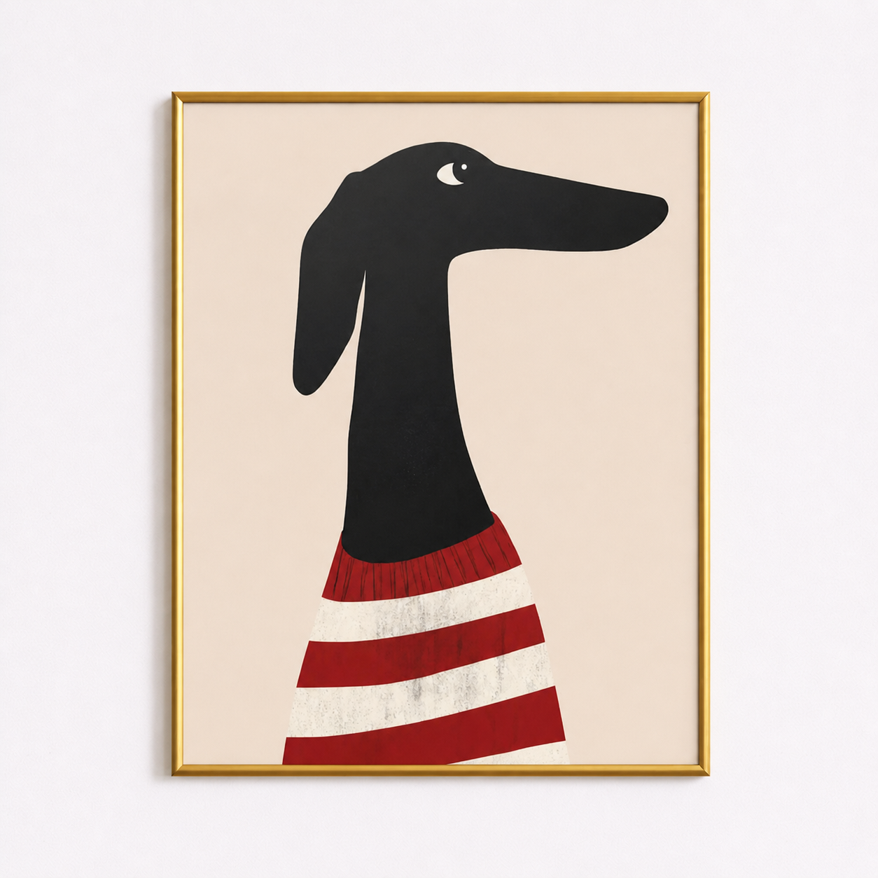Minimal Dachshund Poster – Modern Scandinavian Dog Wall Art