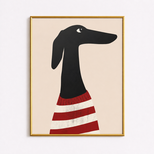 Minimal Dachshund Poster – Modern Scandinavian Dog Wall Art