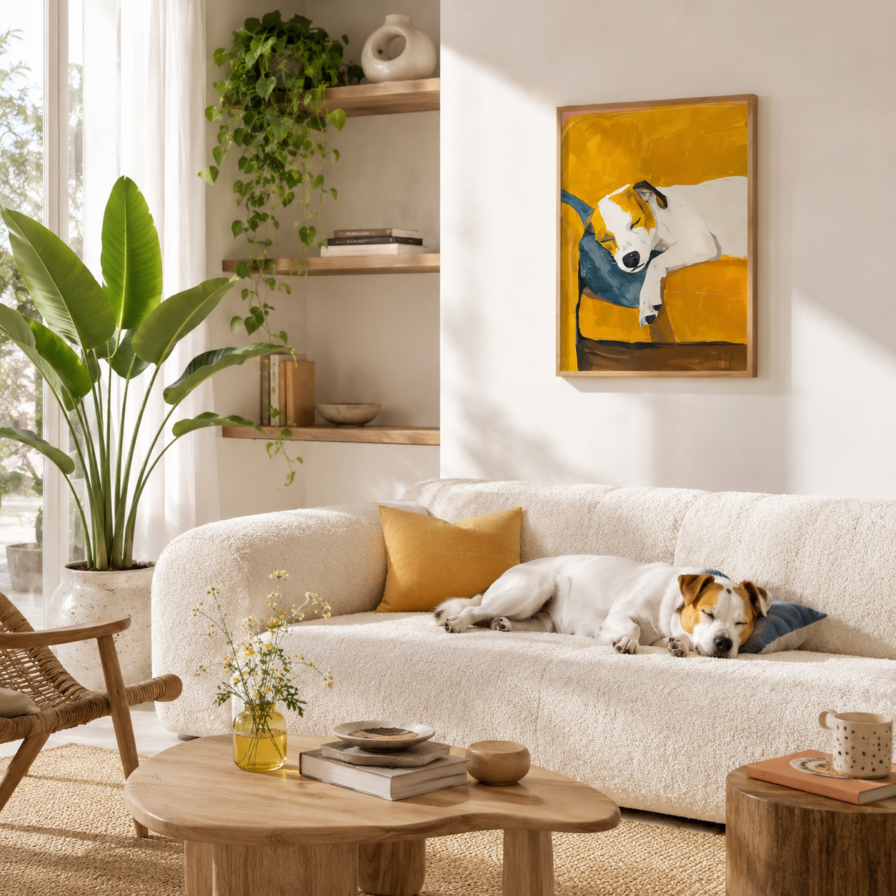 Golden Couch Dreams – Sleeping Jack Russell Dog Poster