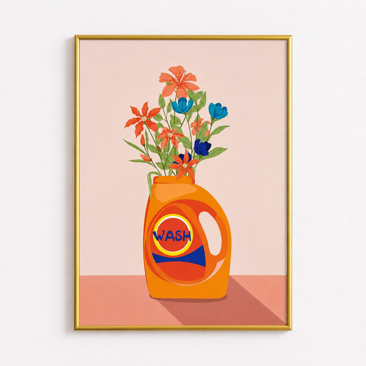 Bloom & Wash – Floral Laundry Room Poster