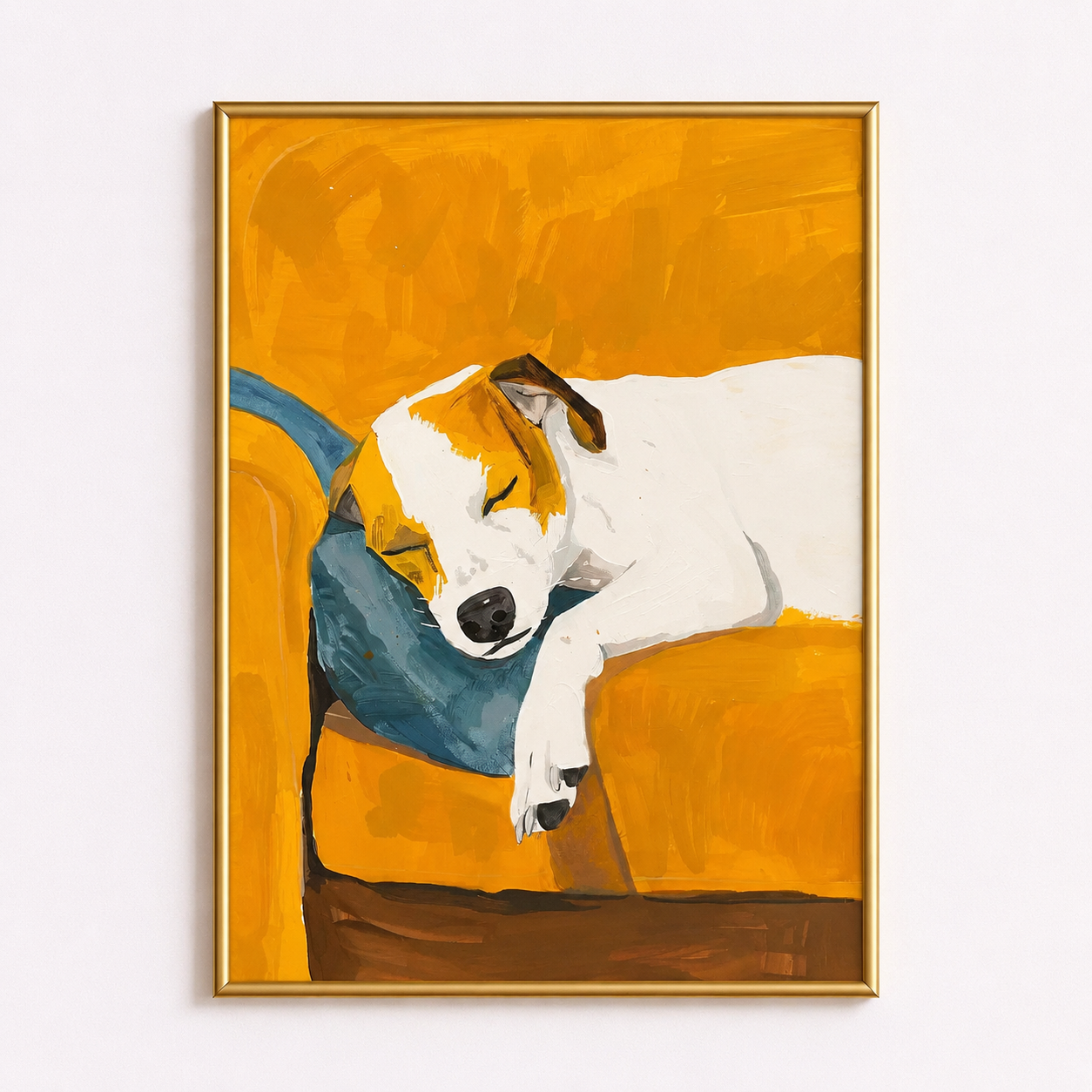 Golden Couch Dreams – Sleeping Jack Russell Dog Poster