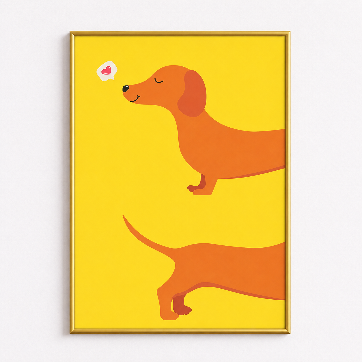 Happy Dachshund Poster – Cute Dog Nursery Wall Art