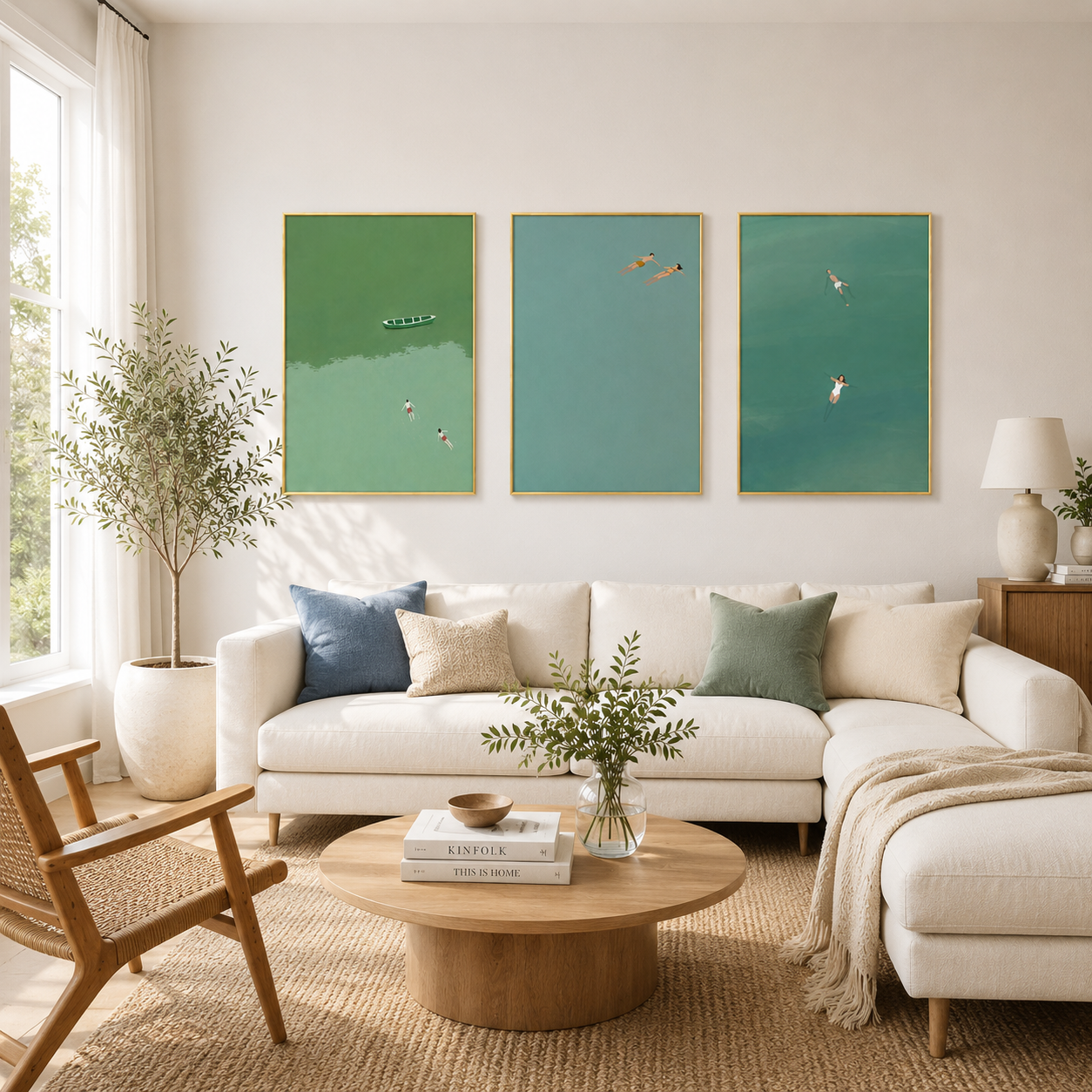 Drifting Together Poster – Minimalist Ocean Wall Art