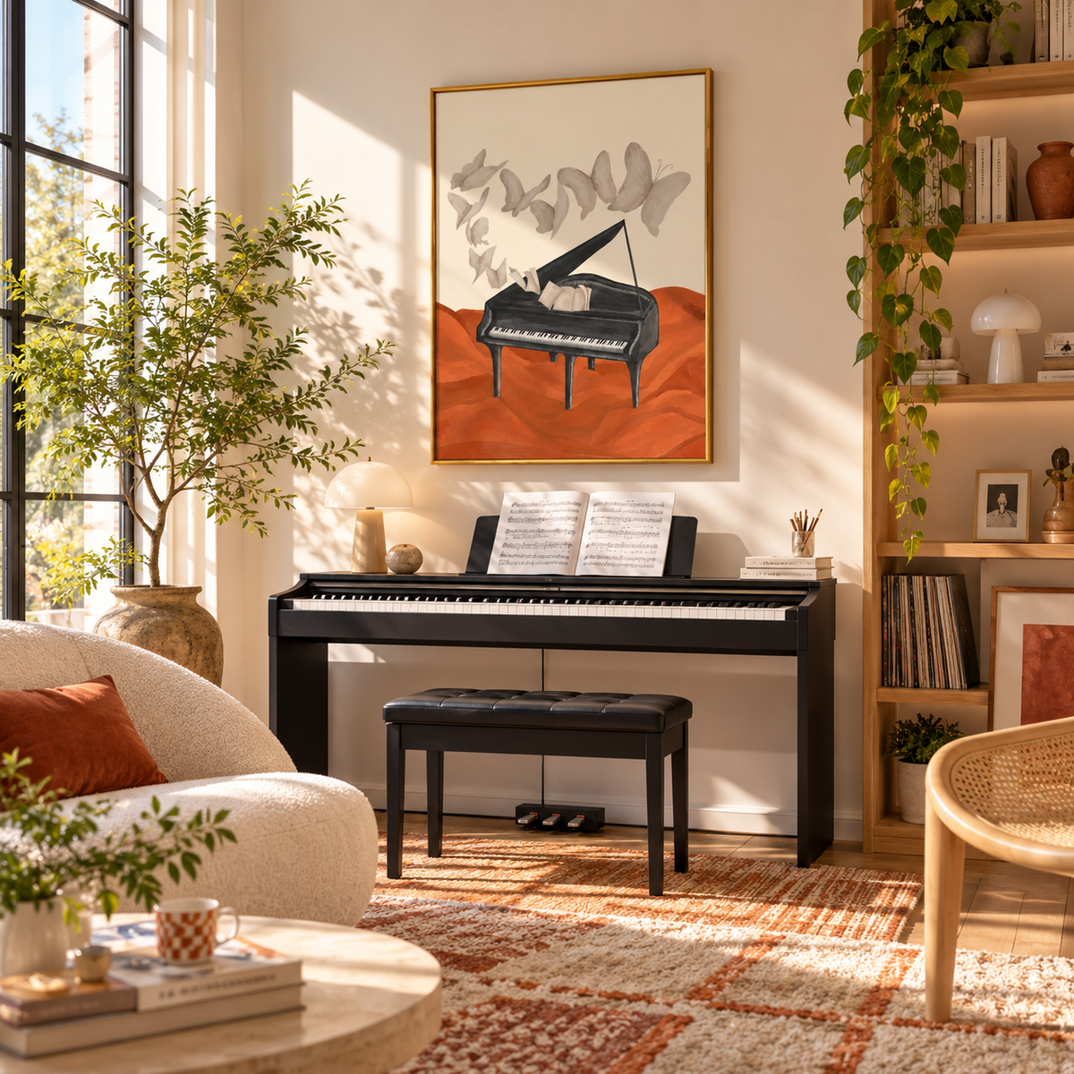 Melody in Flight Grand Piano Art Poster