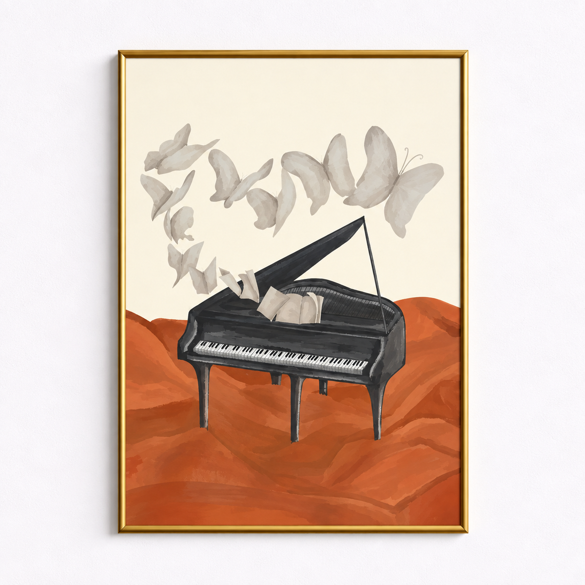 Melody in Flight Grand Piano Art Poster