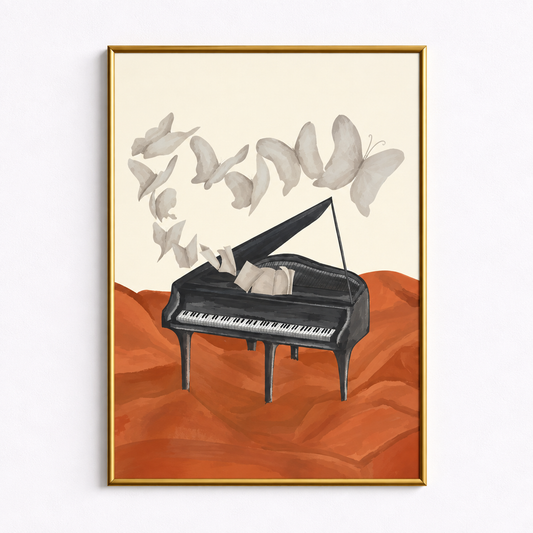 Melody in Flight Grand Piano Art Poster