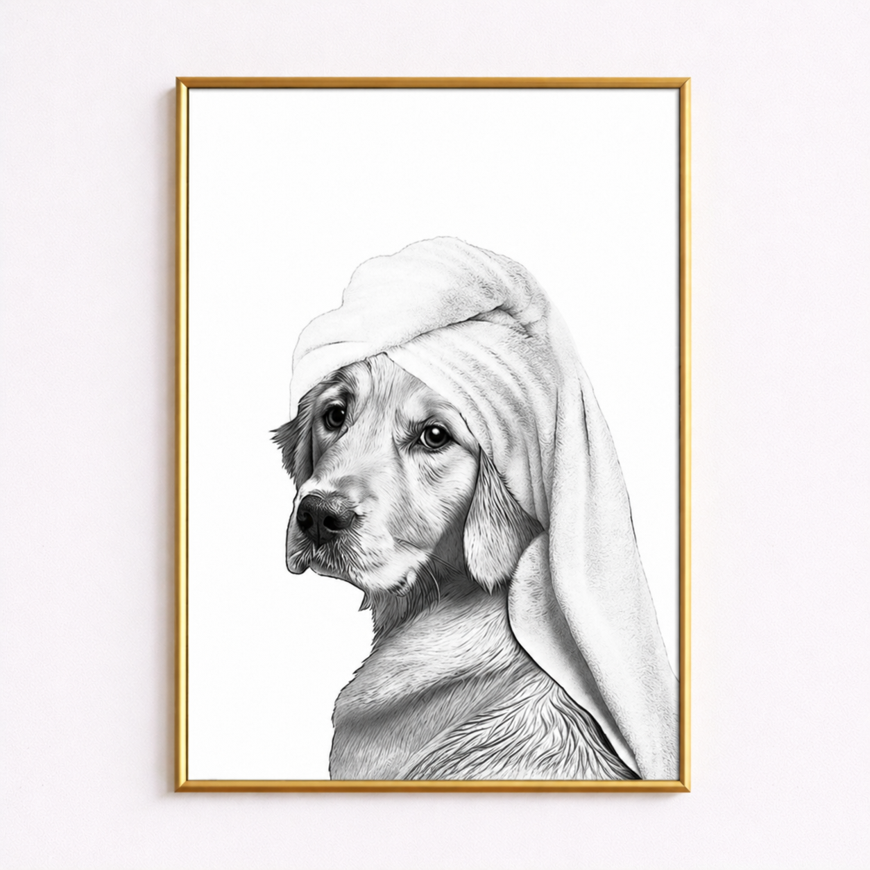 Cute Spa Dog Poster – Minimal Self Care Wall Art